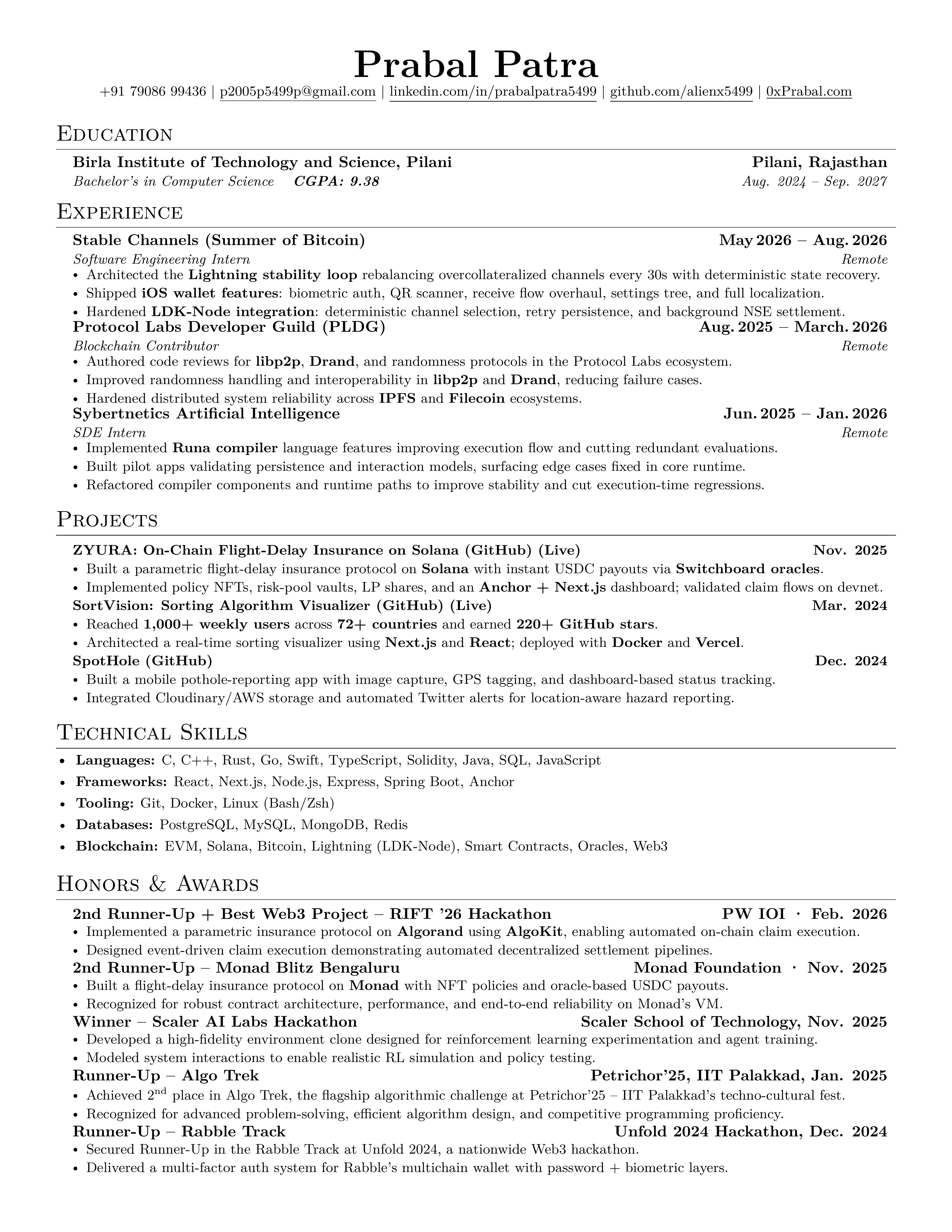 Prabal Patra Resume